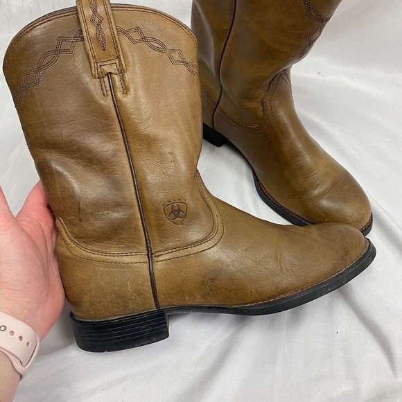 Ariat Heritage Womens Roper Boots Camel Brown Cowgirl Western Leather Size 8 B - Picture 4 of 10